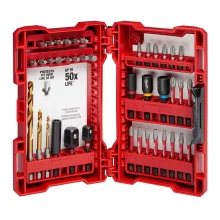 Jogo Pontas para Parafusar 40 Pecas Shockwave Fenda Phillips Soquetes Brocas e Outros 1/4" Milwaukee 48-32-4006