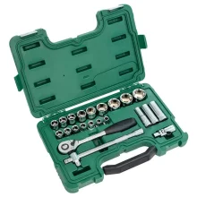 Jogo Soquete 1/2" Sextavado 23pcs CRV 10 A 34MM Sata ST09005SJ