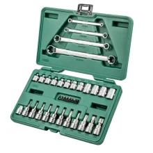 Jogo Soquete 3/8" Torx e Chave Plana 35pcs CRV E4-E24 Sata ST09010SJ