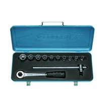 Jogo Soquete 1/2" Estriado 12pcs 10 Soquetes 2 Acessorios CRV 10 A 22MM Gedore D19LMZ