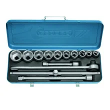 Jogo Soquete 3/4" Sextavado 14 Pecas 10 Soquetes 4 Acessorios CRV 7/8-2" Gedore 32EPZ