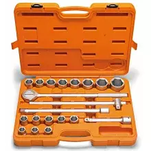 Jogo Soquete 3/4" Sextavado 20pcs 16 Soquetes 4 Acessorios CRV 19-50MM Tramontina Pro 44861/220