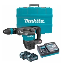 Martelo Rompedor a Bateria 40V Bruslhess SDS-MAX Maleta Carregador 2 Baterias 4AH Bivolt Makita HM001GM202