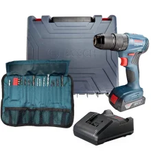 Parafusadeira Furadeira Impacto Bateria 18V Brushless Maleta Carregador Bateria 23 Acessorios 1/2" Bivolt Bosch GSB 185-LI