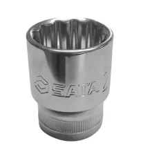 Soquete Estriado Encaixe 1/2" CRV 1/2X22MM Sata ST13613SC