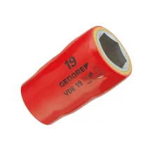 Soquete Sextavado Isolado 1000V VDE Encaixe 1/2" EN60900 IEC60900 NR10 CRV 1/2X16MM Gedore VDE19