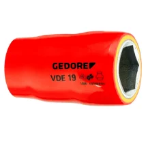 Soquete Sextavado Isolado 1000V VDE Encaixe 1/2" EN60900 IEC60900 NR10 CRV 1/2X30MM Gedore VDE19