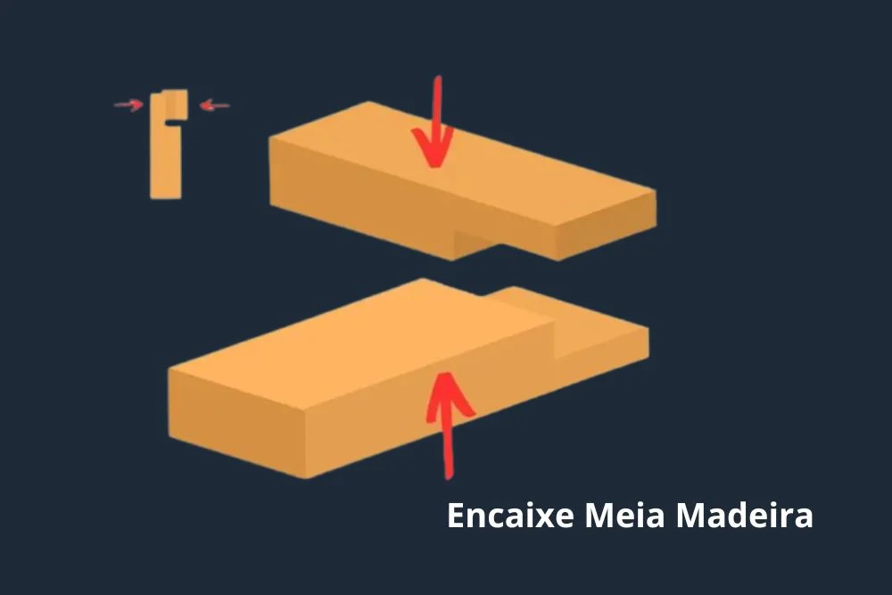 encaixe meia madeira marcenaria