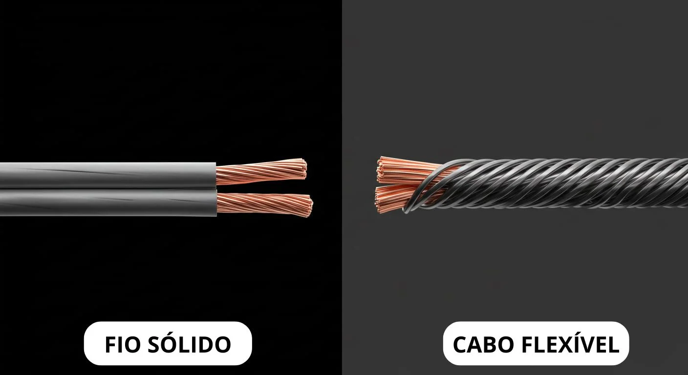 fio sólido e cabo flexivel