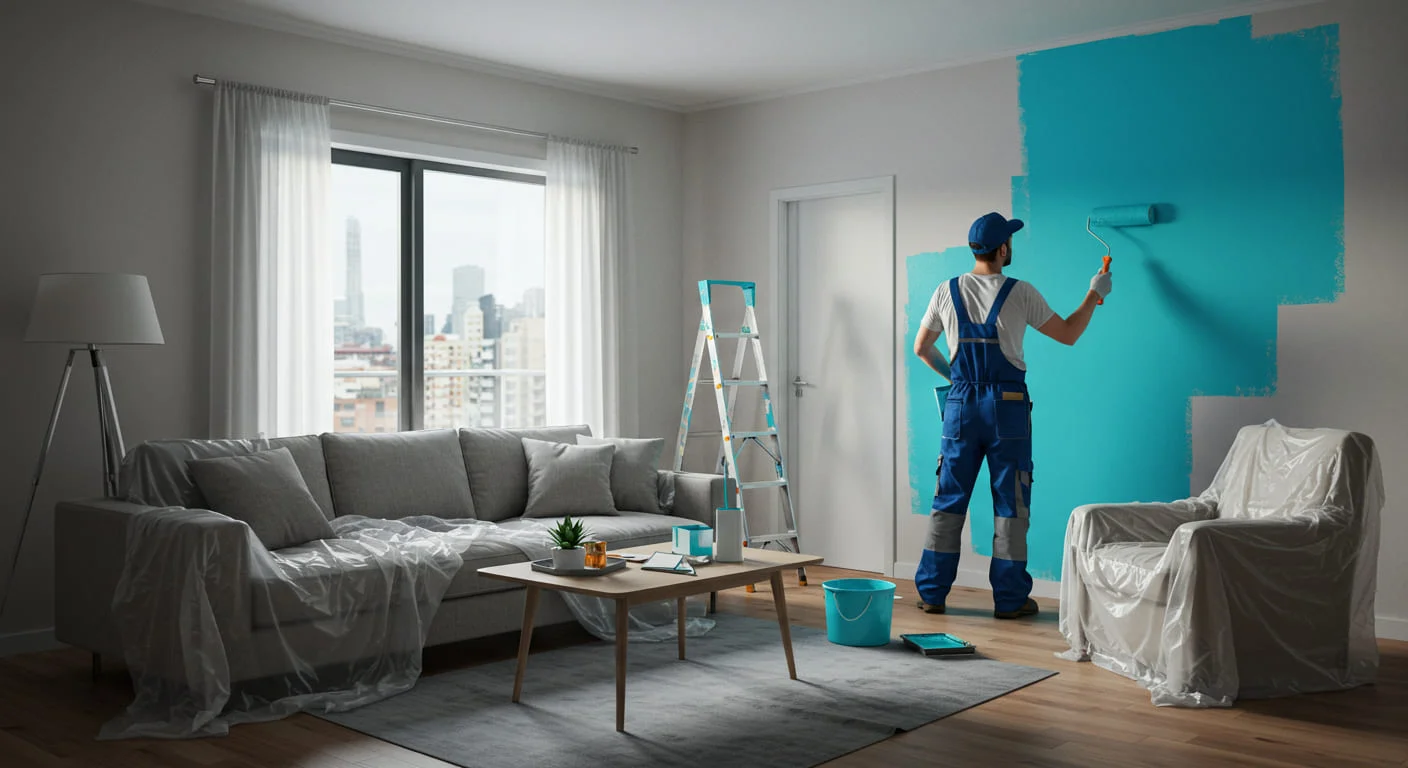 homem pintando sala