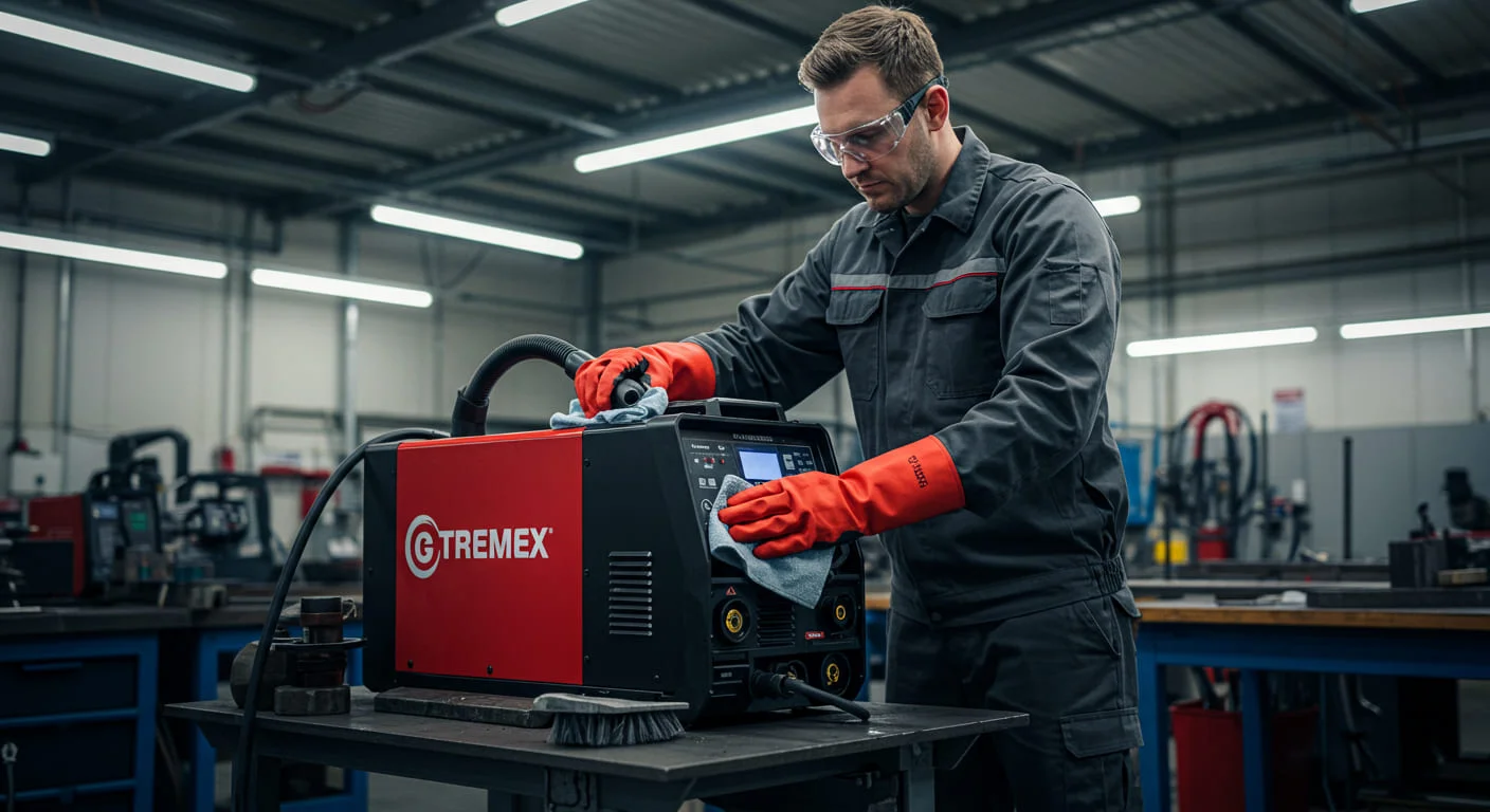 limpeza externa máquina de solda
