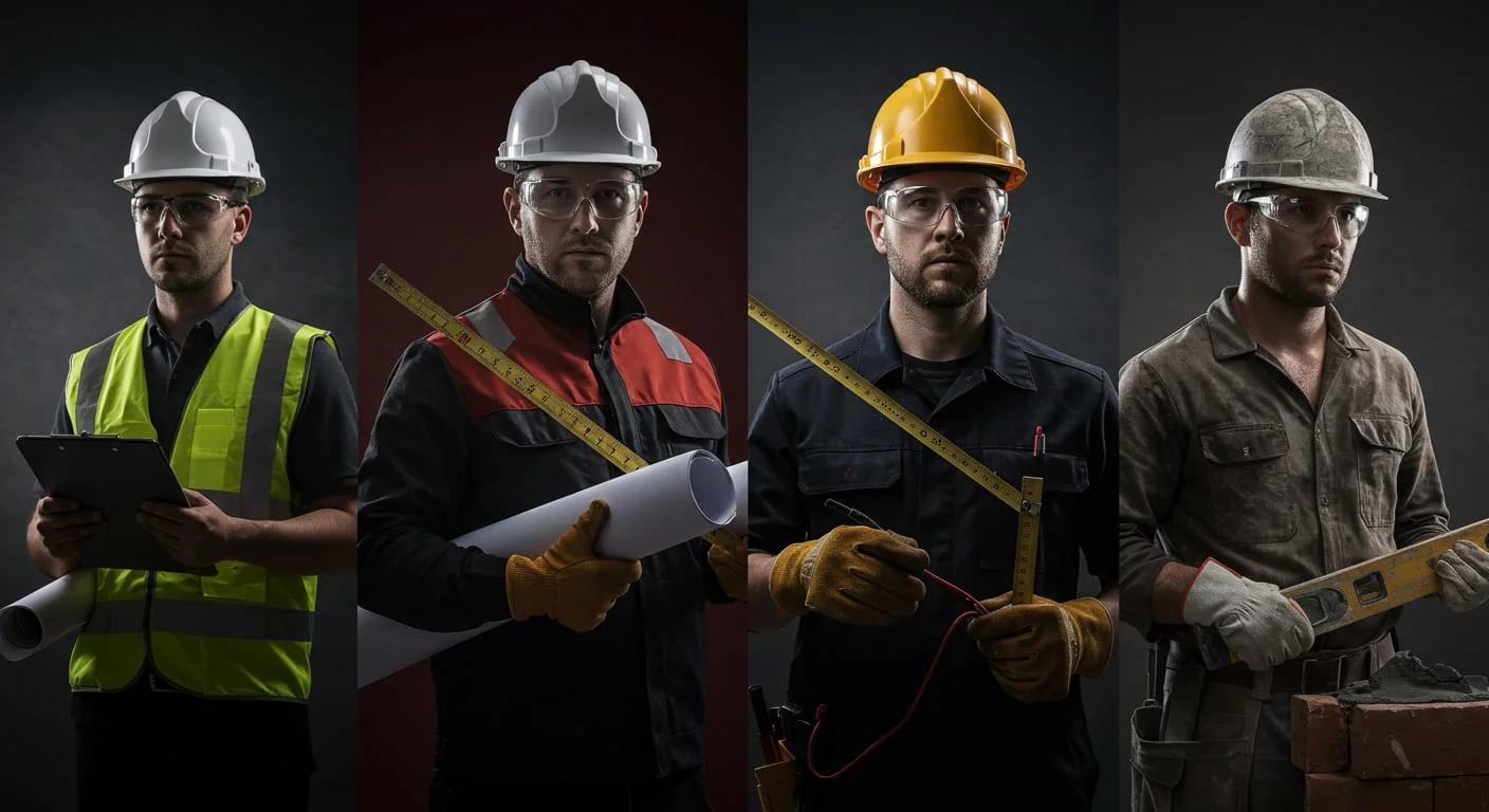 profissionais da construção civil