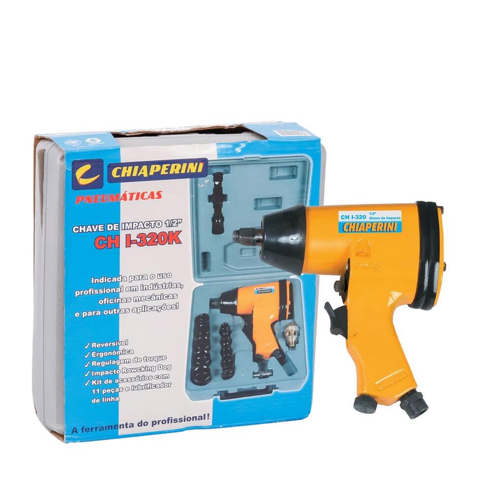 Chave de Impacto Pneumatica 15Pcs 320Nm Rocking Dog com Maleta e