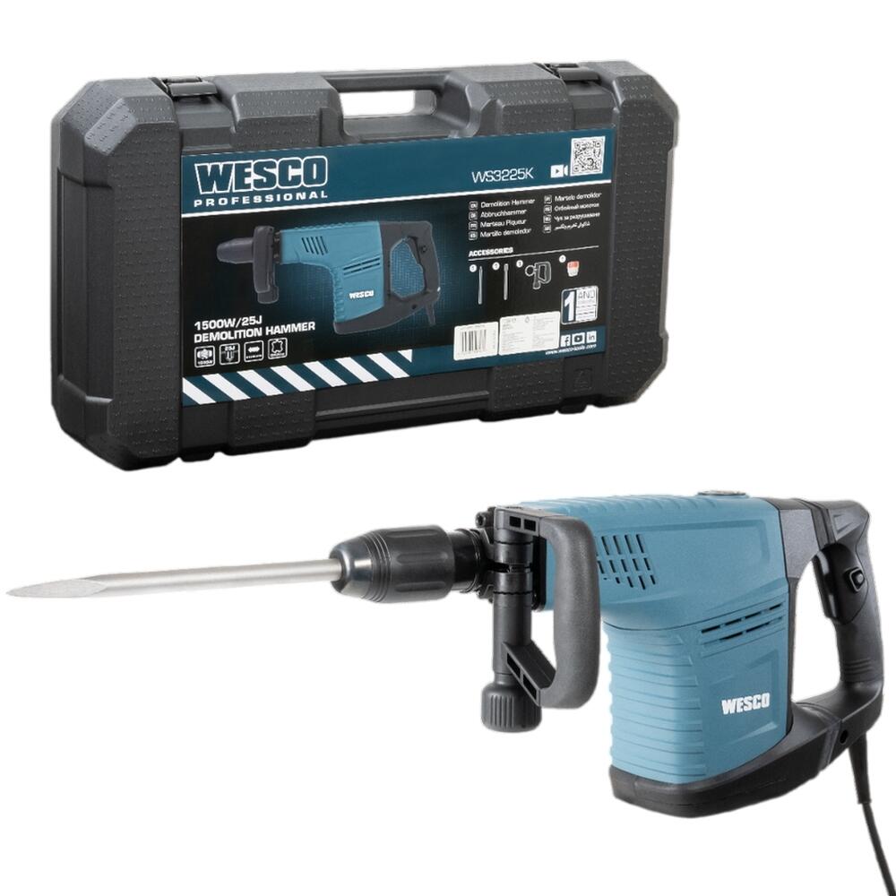 Martelo Rompedor 10,5Kg Sds-Max com Maleta 25J 1500W Wesco Ws3225K