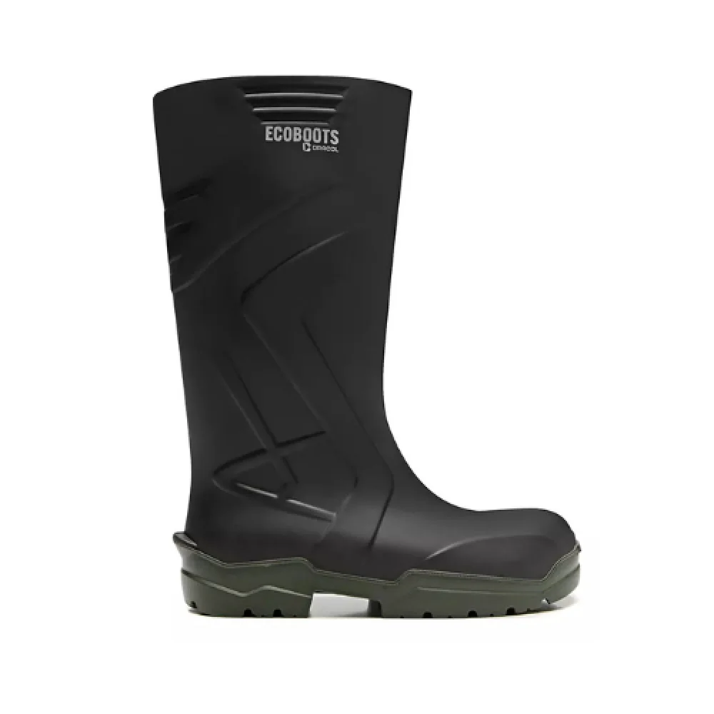 Bota de Pu Cano 34 CM Preto com Solado Verde - Eco Boots - Ca 35047