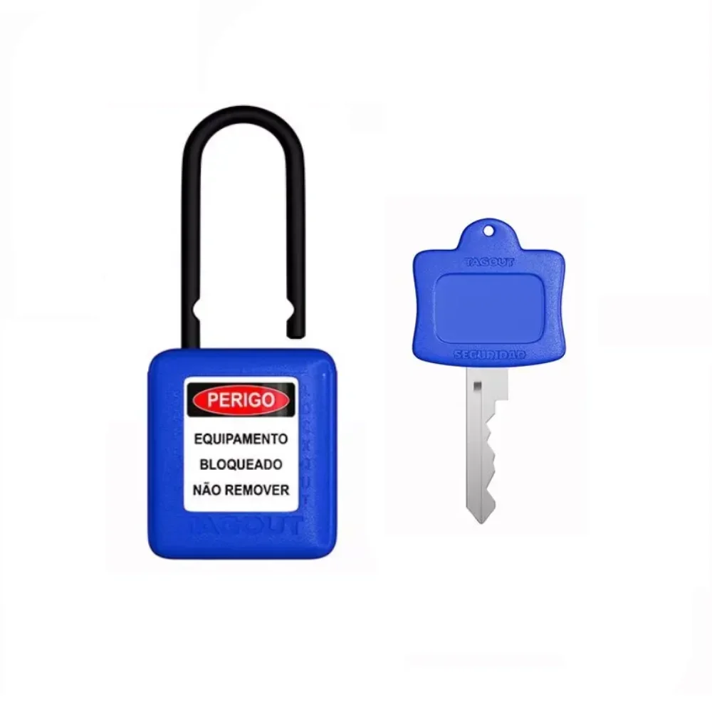 Cadeado de Bloqueio Plástico Dielétrico Haste 38Mm Azul Nr-10