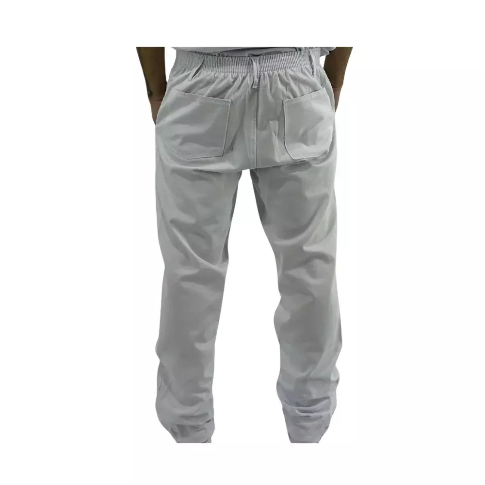 Calça de Brim Branca Profissional com Bolsos Uniforme Operacional