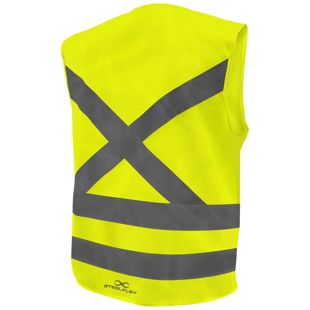 Colete Refletivo de Segurança Verde Fluorescente com 4 Bolsos Alta Visibilidade