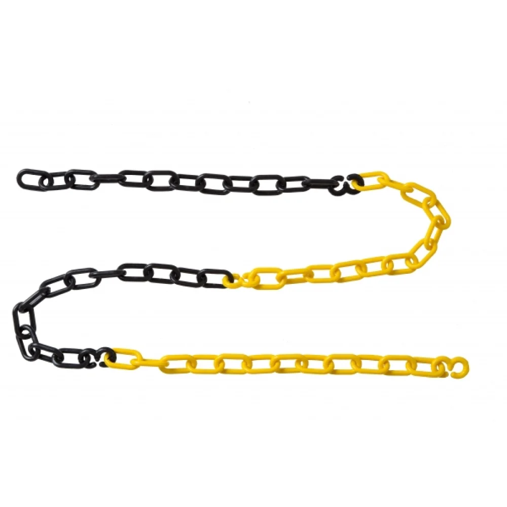 Corrente Plástica Zebrada Elo Pequeno 30Mm Amarelo/Preto