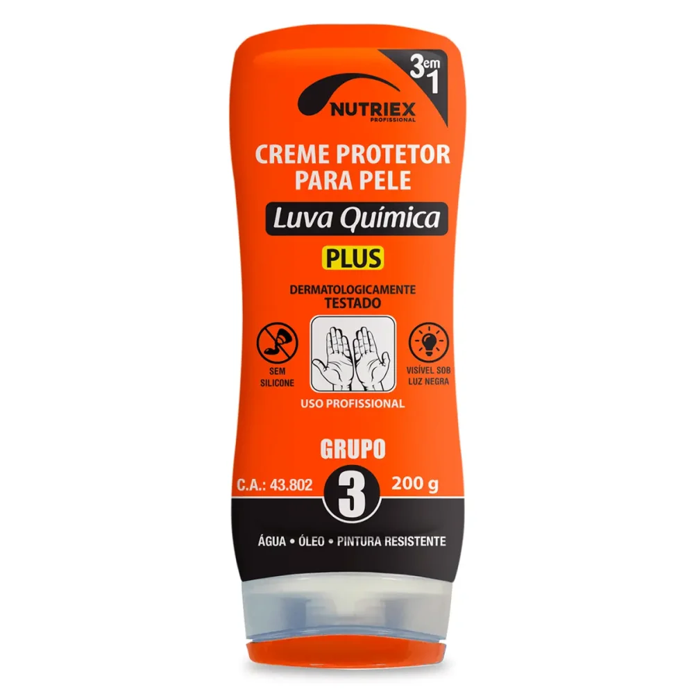 Creme Protetor Luva Química Grupo 3 (3 em 1) 200G - Nutriex