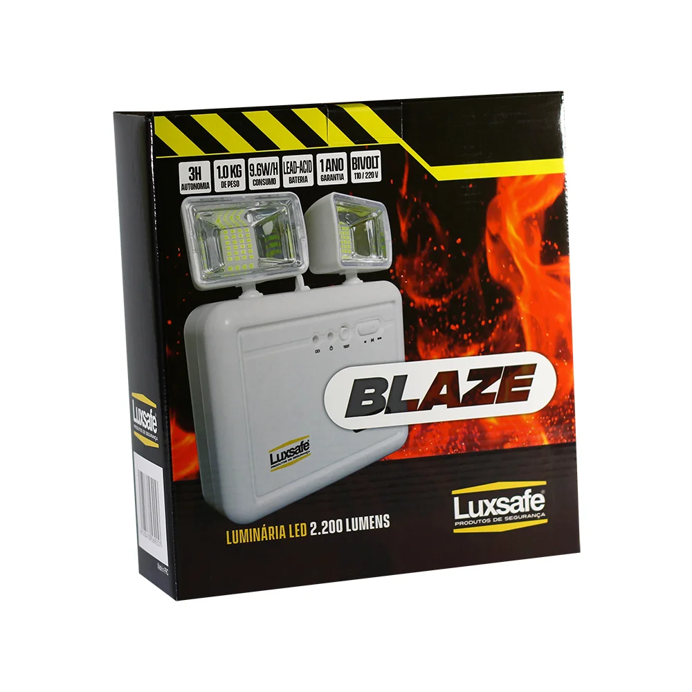 Luminária de Emergência Led 2.200 Lúmens 2 Faróis Blaze Luxsafe