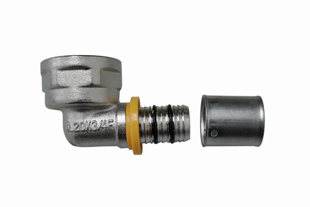 Joelho Cotovelo de Compressão com Rosca Fêmea Pex Multicamadas para Gás 26Mm 3/4