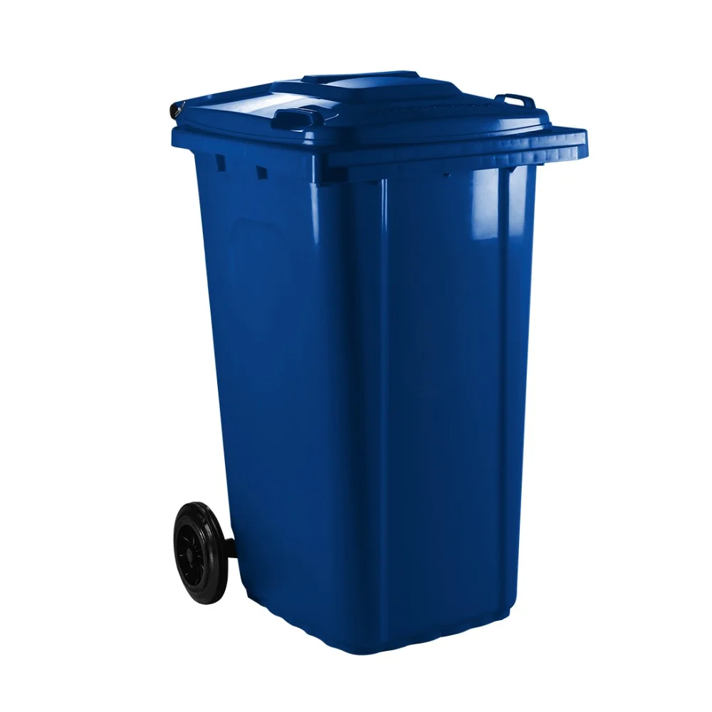 Lixeira Coletor com Rodas 240 Litros Azul