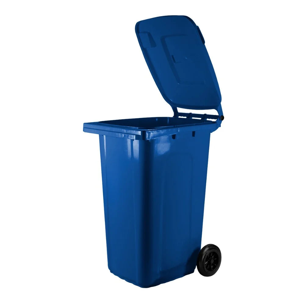 Lixeira Coletor com Rodas 240 Litros Azul