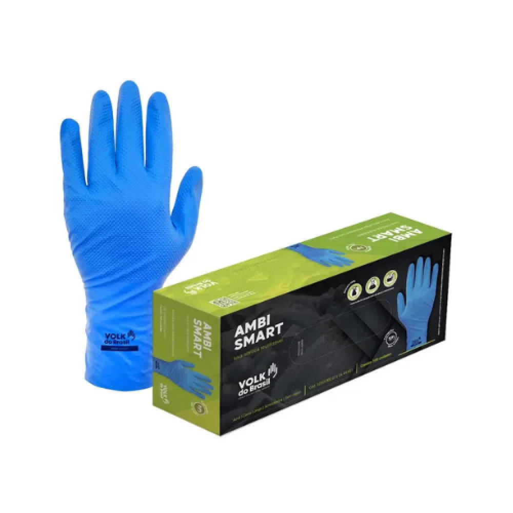 Luva Ambi Smart Azul - C/100 - Ca 44551 - Volk