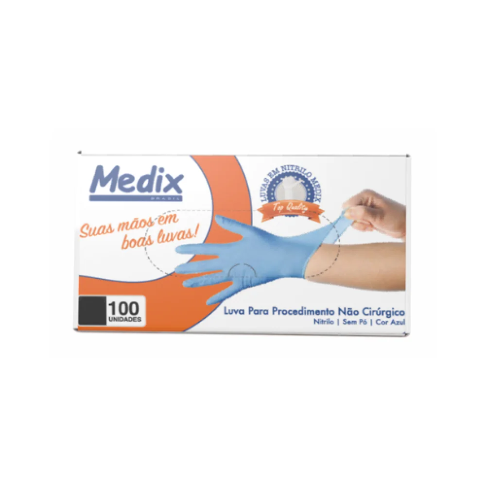 Luva de Proteção Nitrílica sem Pó - Medix