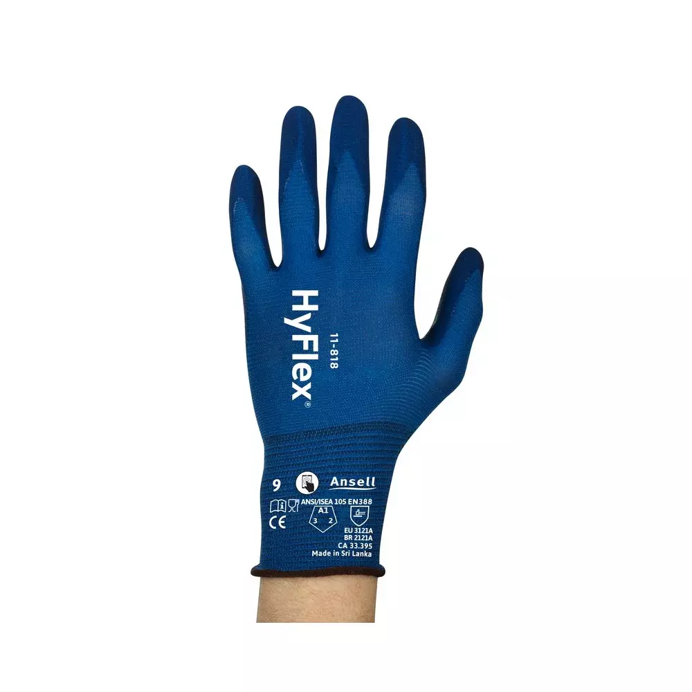 Luva de Segurança Ansell Hyflex 11-818 Antiderrapante Nitrilo Ca 33395