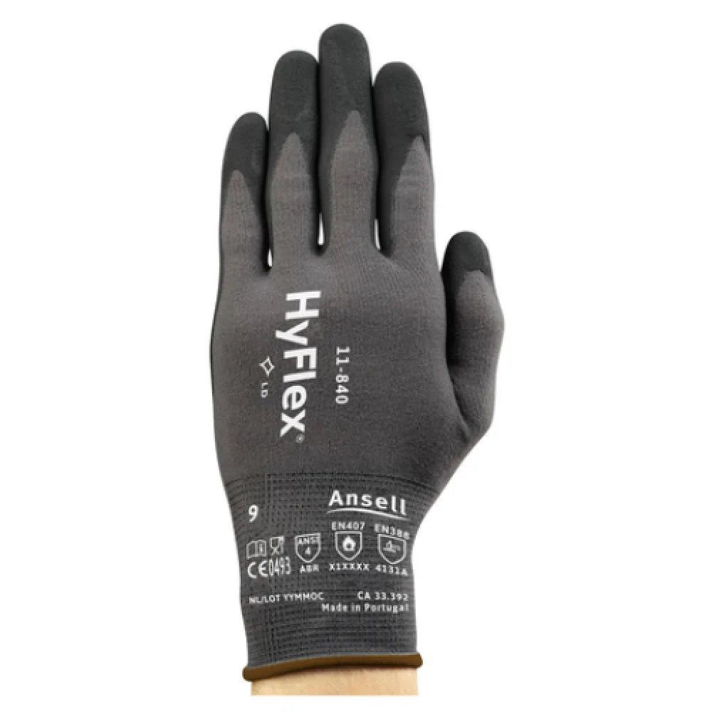 Luva Hyflex Nylon/Nitrílica Cinza 11-840 - Ca 33392 - Ansell