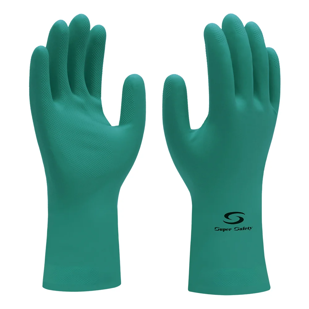 Luva Nitrílica Forrada 33Cm Super Green - Super Safety