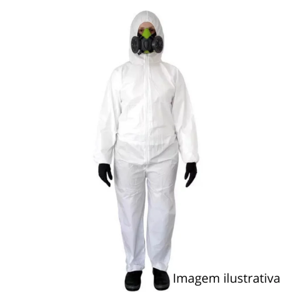 Macacão de Proteção Química Covertech 100 - Tamanho M - Branco - Ca 39183 - Volk