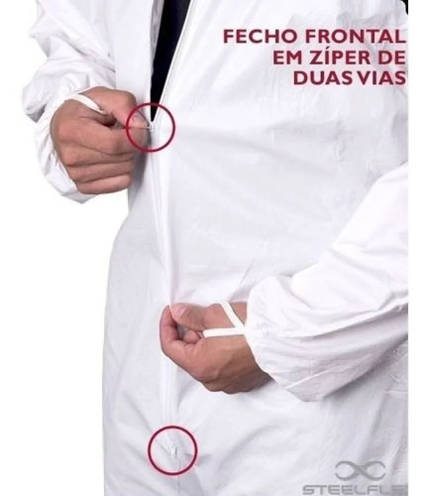 Macacão de Proteção Tyvek Branco Ca 39707 Steelflex