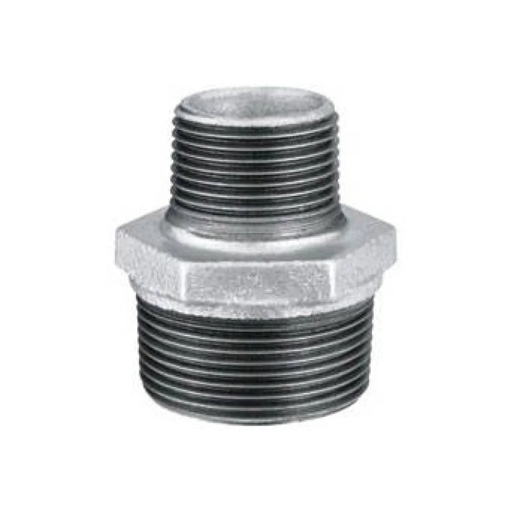 Niple Duplo de Redução Galvanizado 1½" X 1"