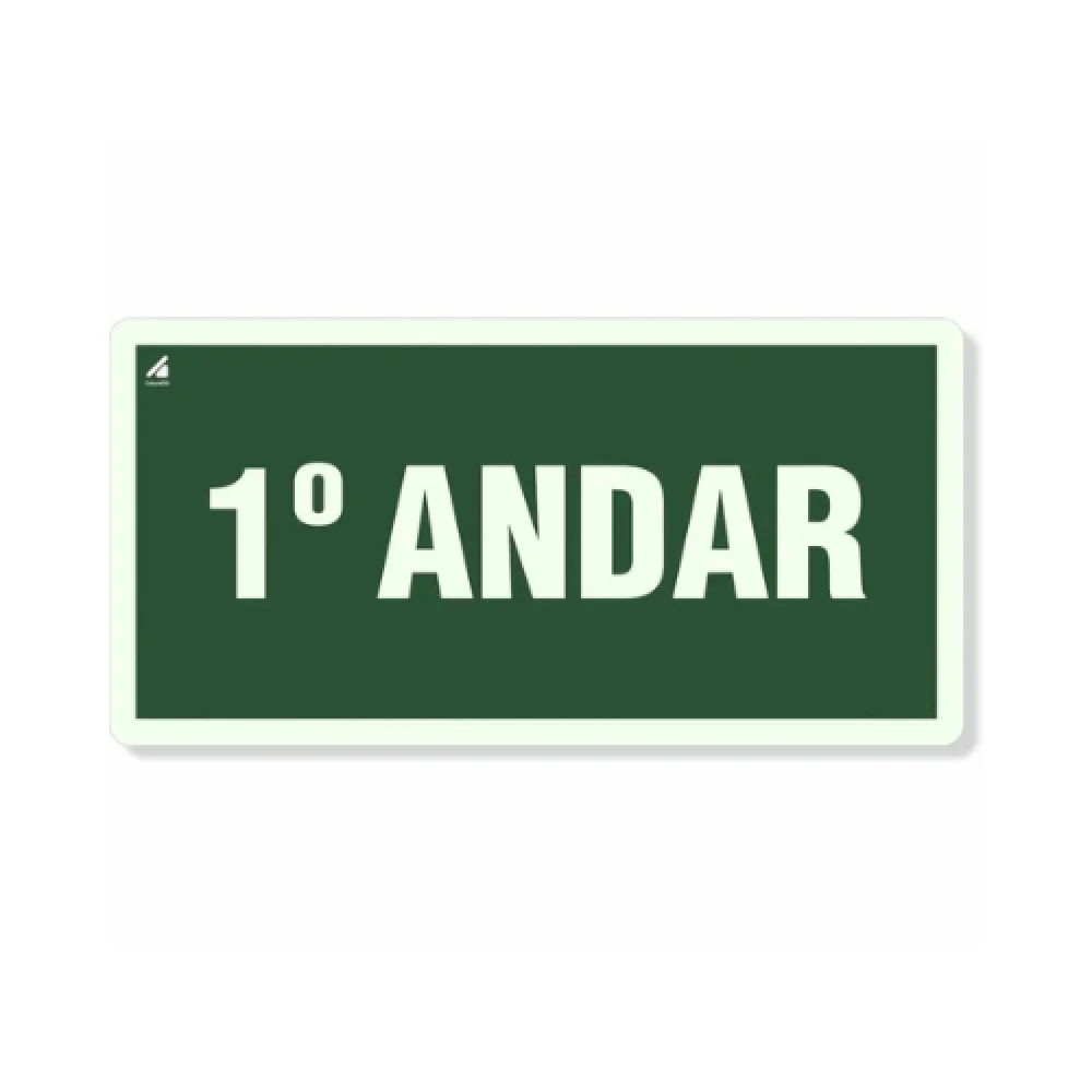 Placa 1° Andar Fotoluminescente Pvc 2Mm 10X20Cm