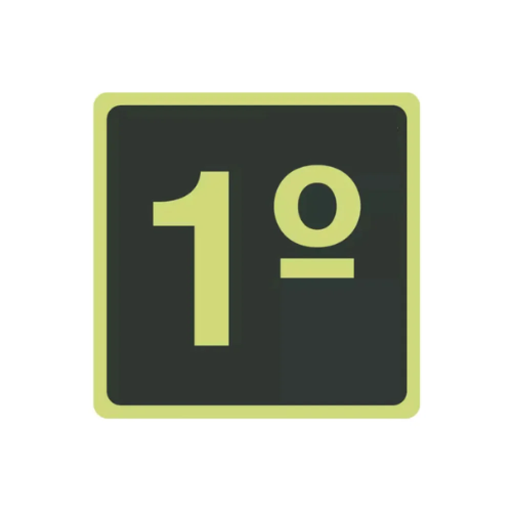 Placa 1° Andar Fotoluminescente Pvc 2Mm 10X20Cm