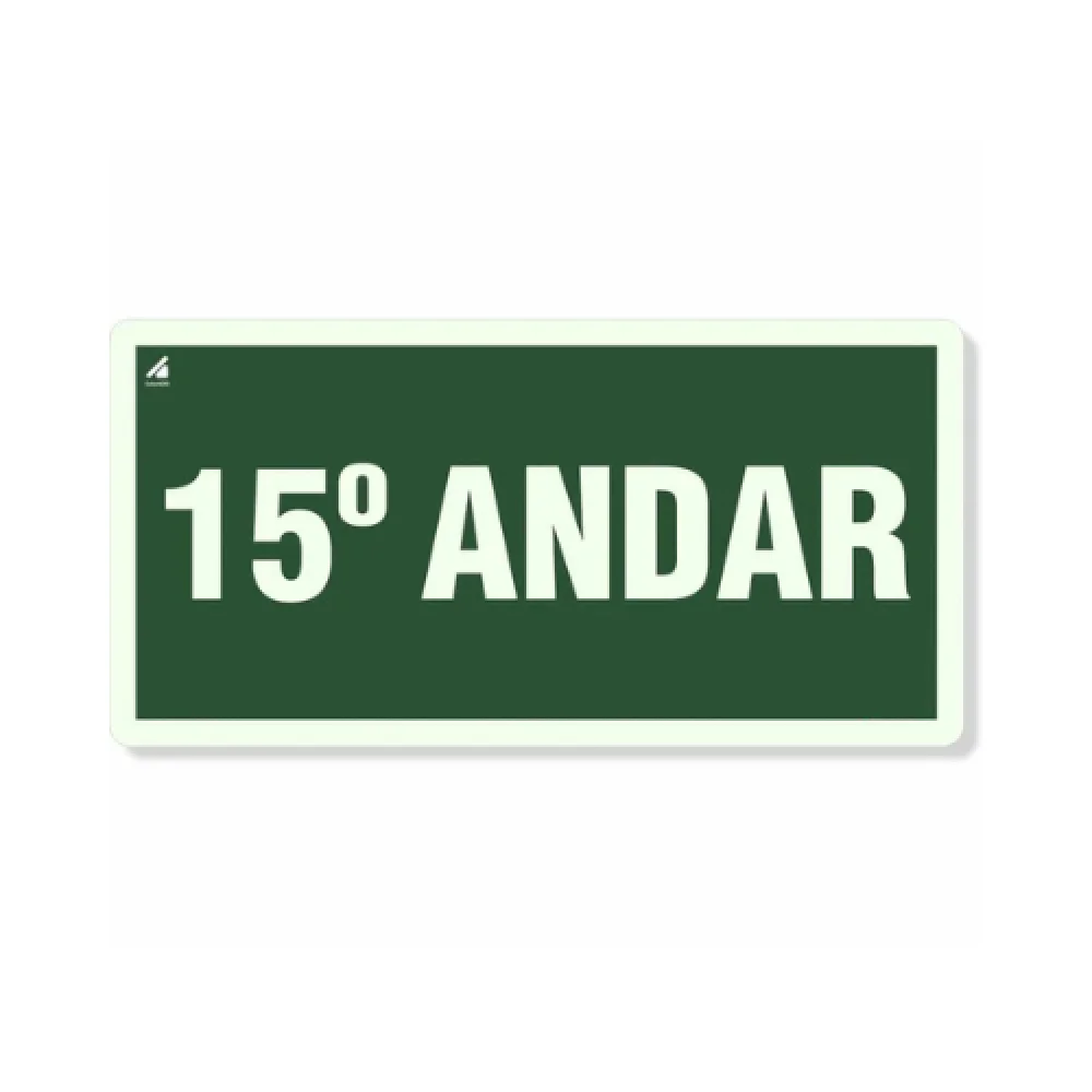 Placa 15° Andar Fotoluminescente Pvc 2Mm 10X20Cm