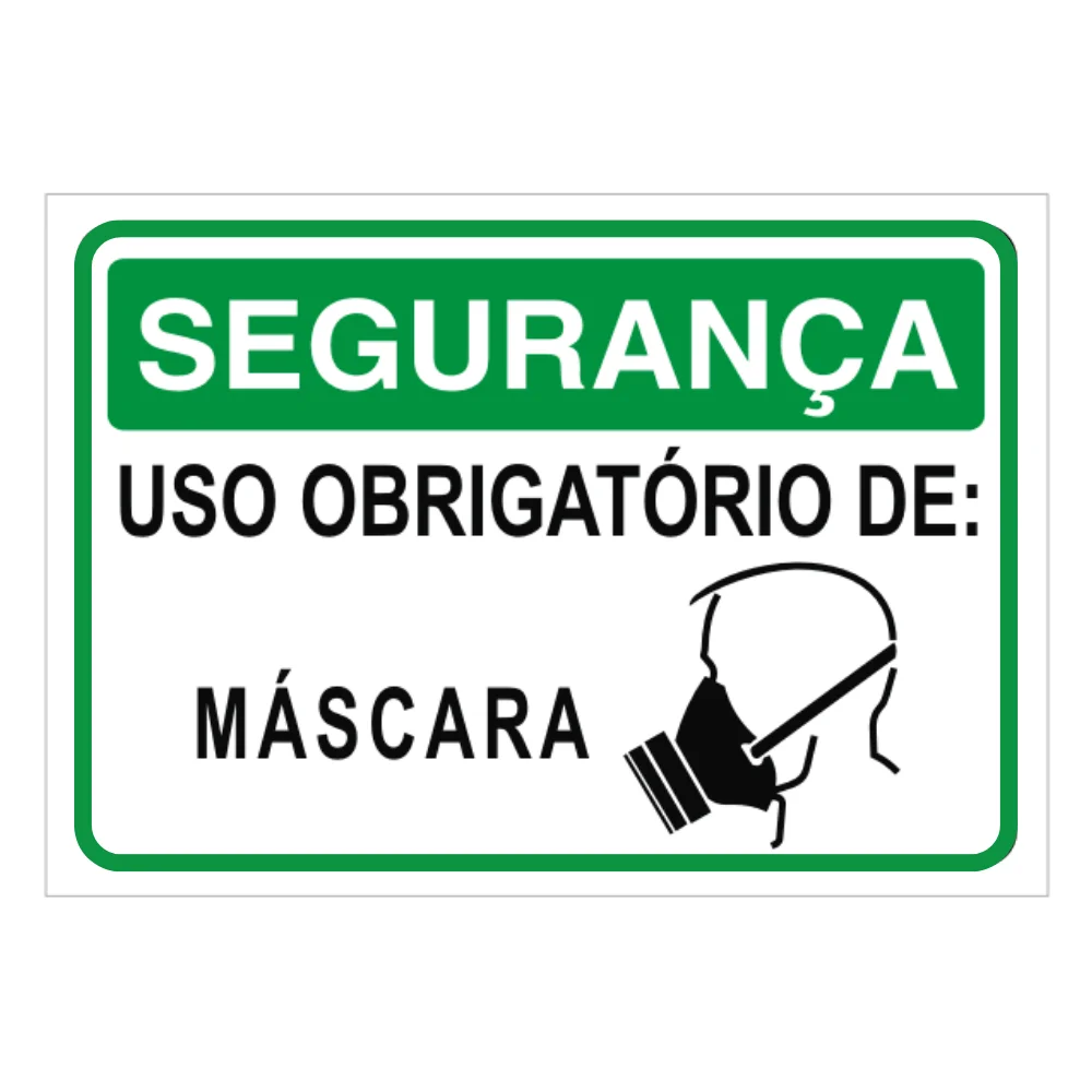 Placa Atenção uso Obrigatório - Máscara Pvc 0,5Mm 18X25Cm