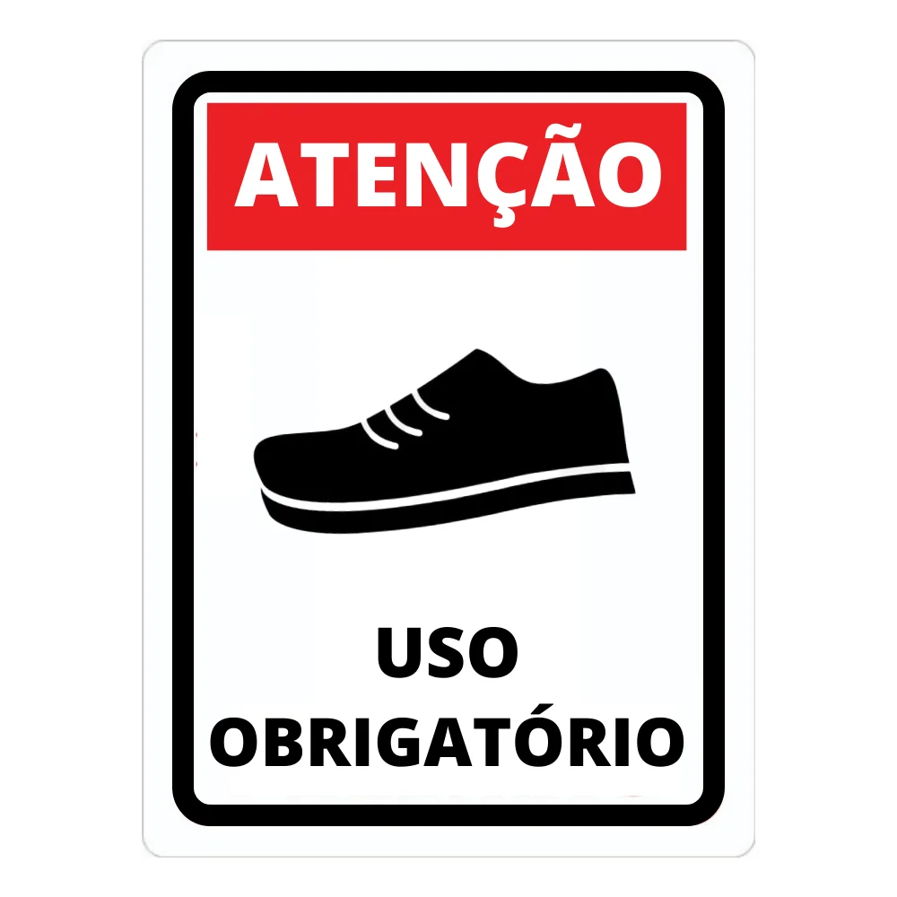 Placa Atenção uso Obrigatório - Máscara Pvc 0,5Mm 18X25Cm