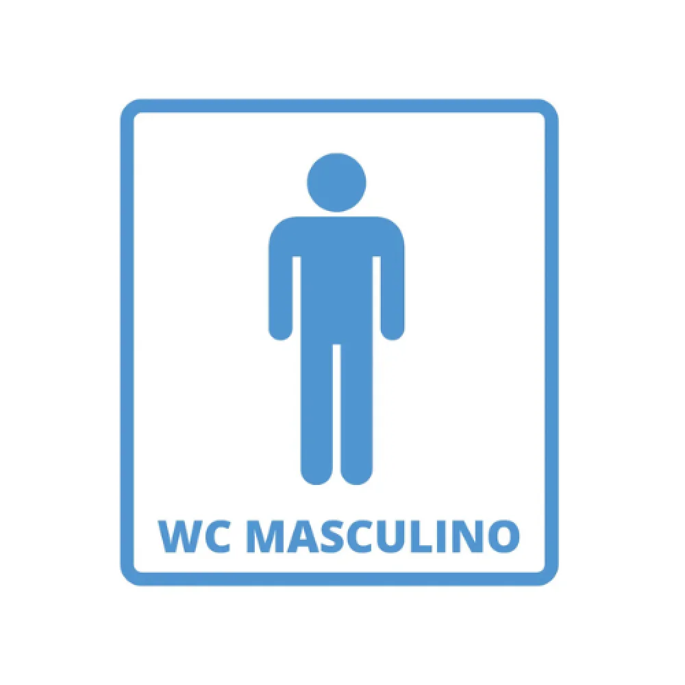 Placa Banheiro Masculino Pvc 1Mm 15X20Cm