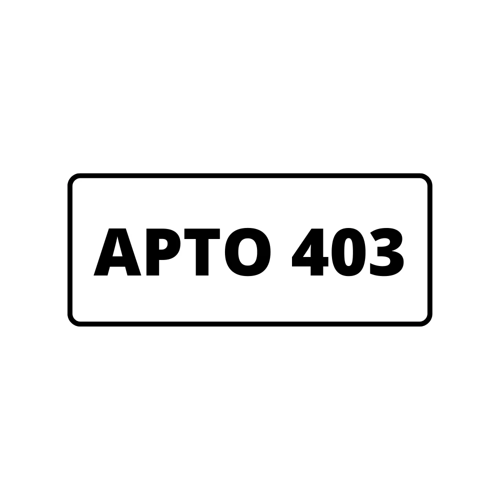 Placa de Identificação de Apartamento - Apto 403 Pvc1Mm 10X5Cm