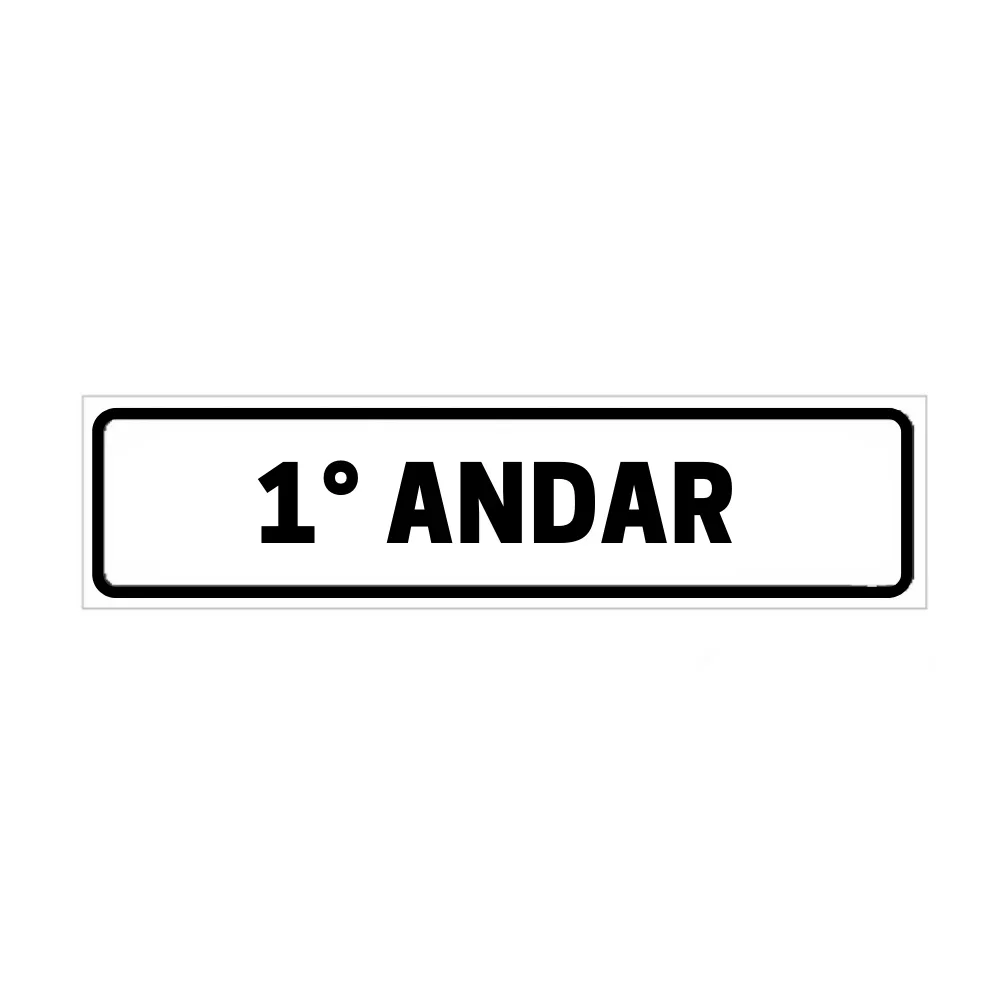Placa de Identificação para Edifício - 1° Andar Pvc 1Mm 15X5Cm