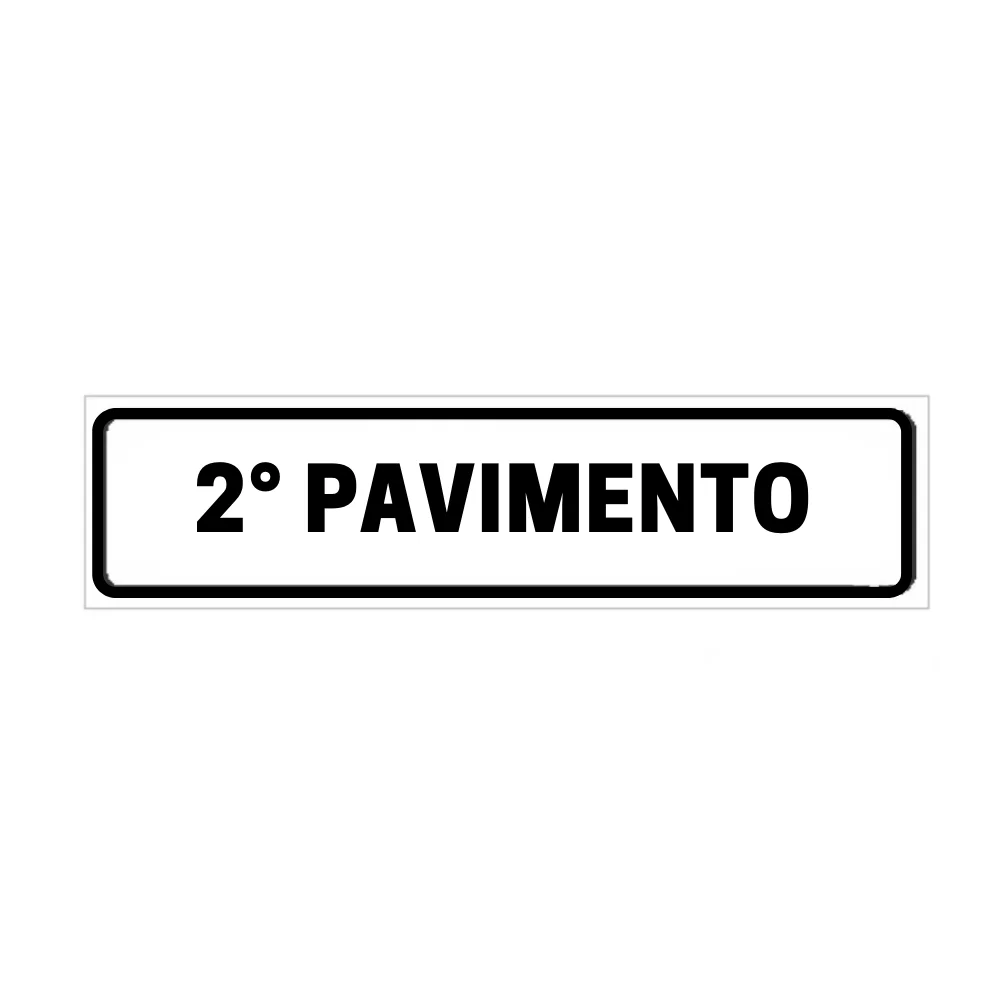 Placa de Identificação para Edifício - 2° Pavimento Pvc 1Mm 19X6Cm