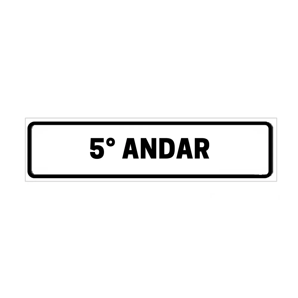 Placa de Identificação para Edifício - 5° Andar Pvc 1Mm 19X6Cm