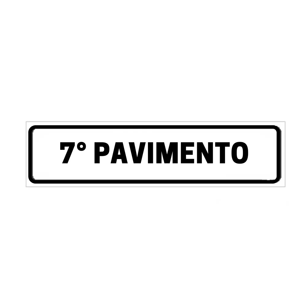 Placa de Identificação para Edifício - 7° Pavimento Pvc 1Mm 19X6Cm