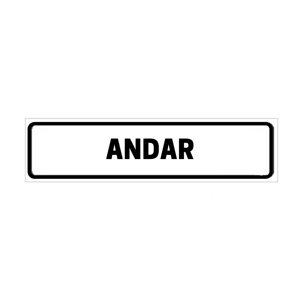 Placa de Identificação para Edifício - Andar Pvc 1Mm 19X6Cm