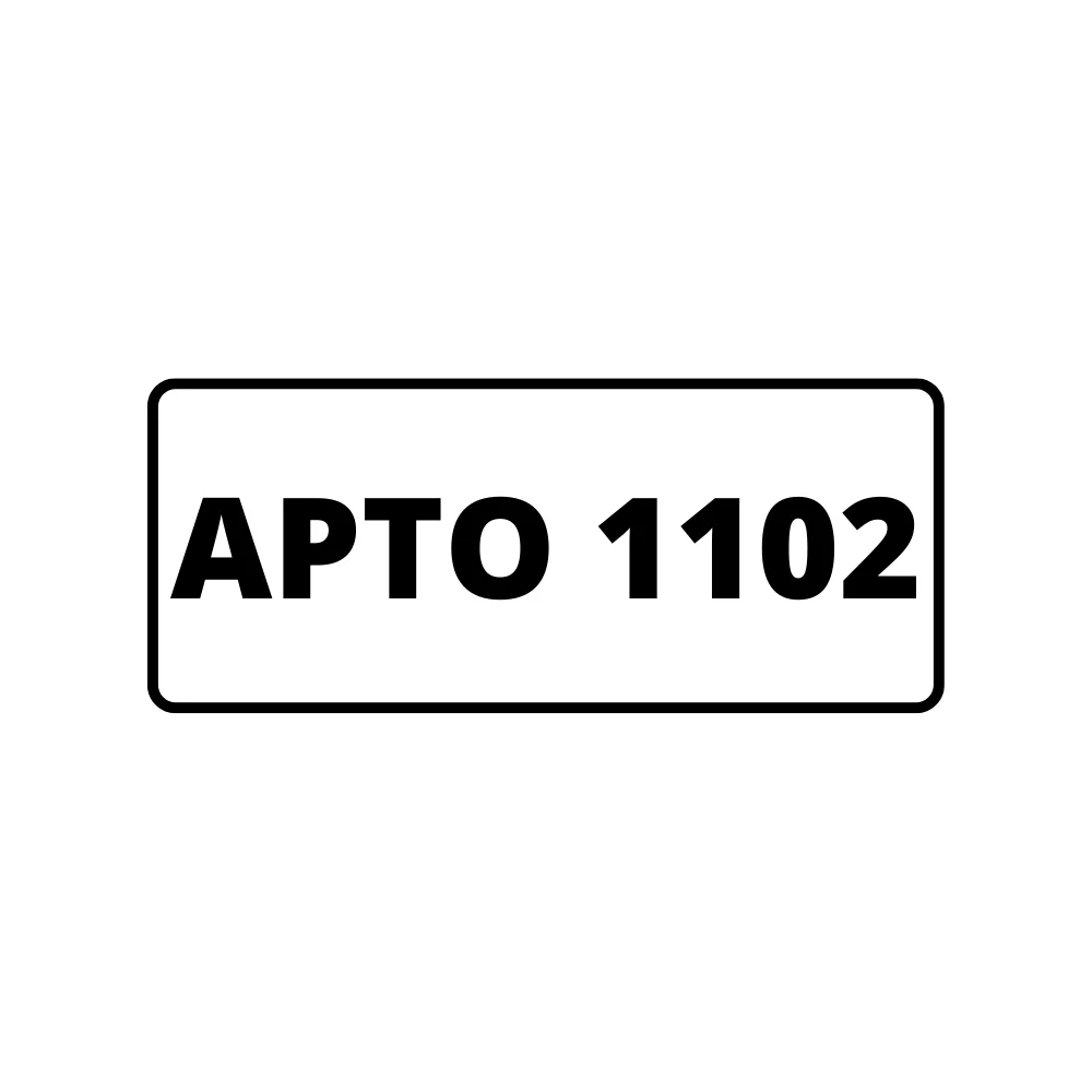 Placa de Identificação para Edifício - Apartamento 1102 Pvc 1Mm 2X4Cm