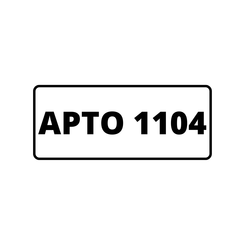 Placa de Identificação para Edifício - Apartamento 1104 Pvc 1Mm 2X4Cm